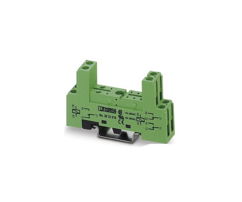 Relay base PR1..., for miniature relay, 2/2 level design, screw connections. PR1-BSC2/2X21 2833518